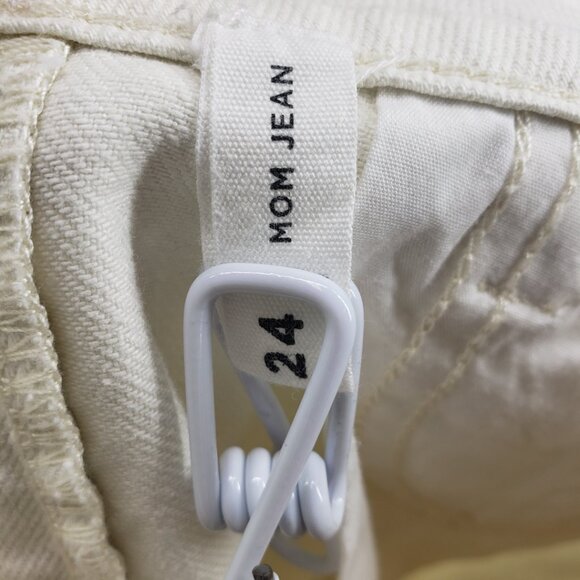 Pacsun Eco Paneled Mom Jeans 24 Womens Color Block Wave High Rise Cream Brown - Picture 9 of 10